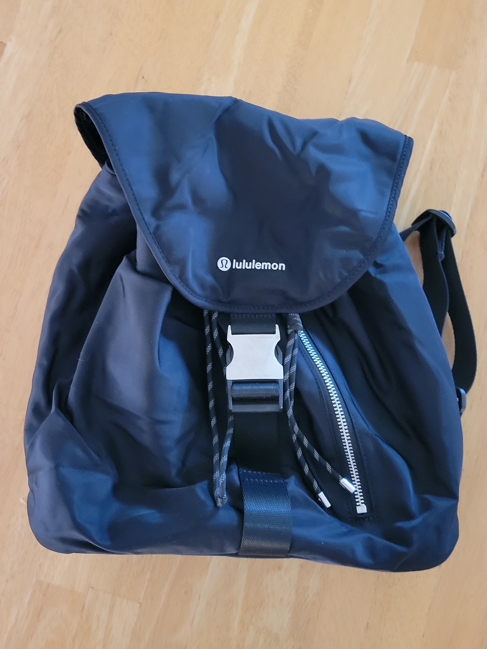 lululemon Women's Black Backpack with Front Buckle